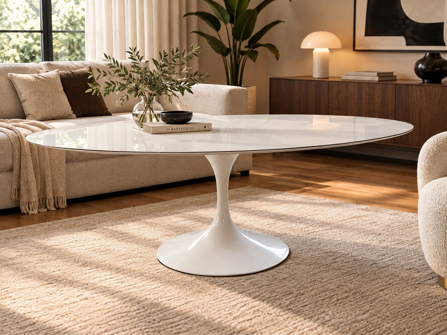 Knoll Saarinen tulip salontafel, Ophalen