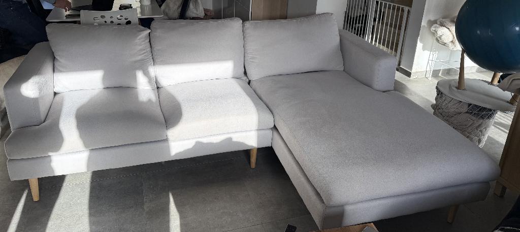 Canapé d'angle en tissu gris, 150 cm ou plus, Banc d'angle, Quatre personnes ou plus, Moins de 150 cm