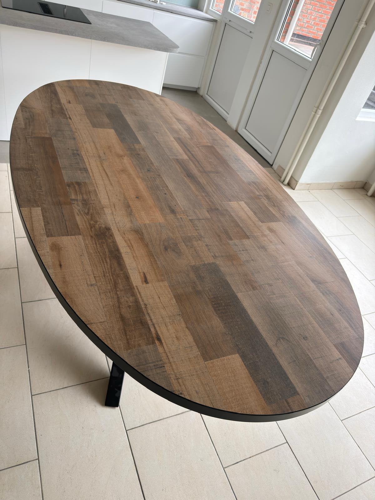 Eettafel Ovaal Mango Walnoot Bruin, Enlèvement, Comme neuf, Ovale