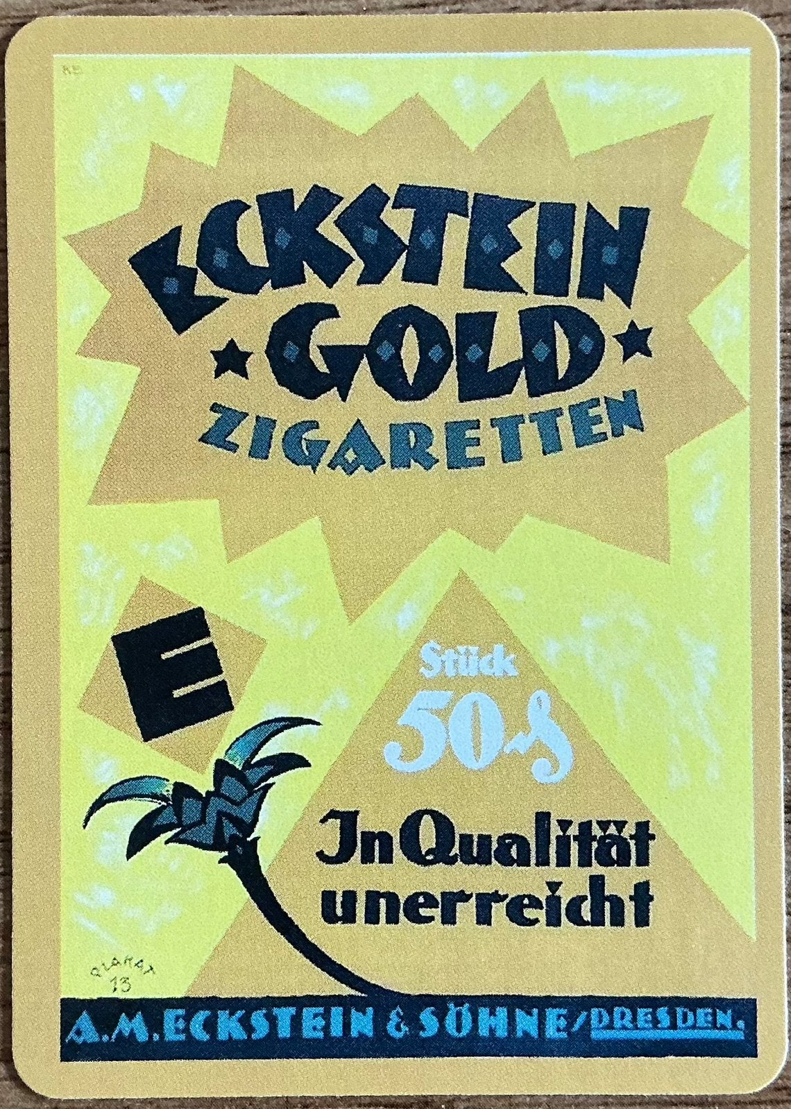 Splk ZIGARETTEN ECKSTEIN GOLD, Verzamelen, Ophalen of Verzenden, Zo goed als nieuw, Speelkaart(en)