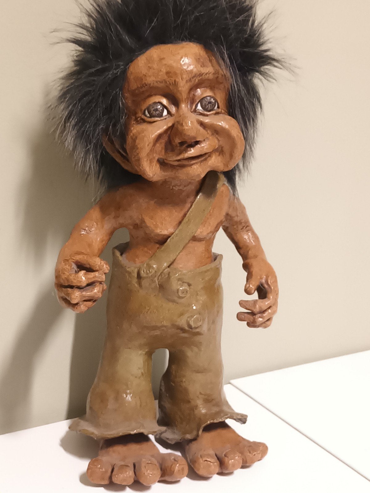 Grote Noorse Trol (37 cm) – Uniek Handgemaakt Beeld, Verzamelen, Ophalen of Verzenden