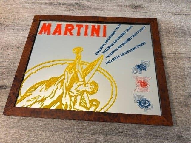 vintige martini spiegel 54x43 cm, Ophalen, Rechthoekig, Minder dan 50 cm, Minder dan 100 cm