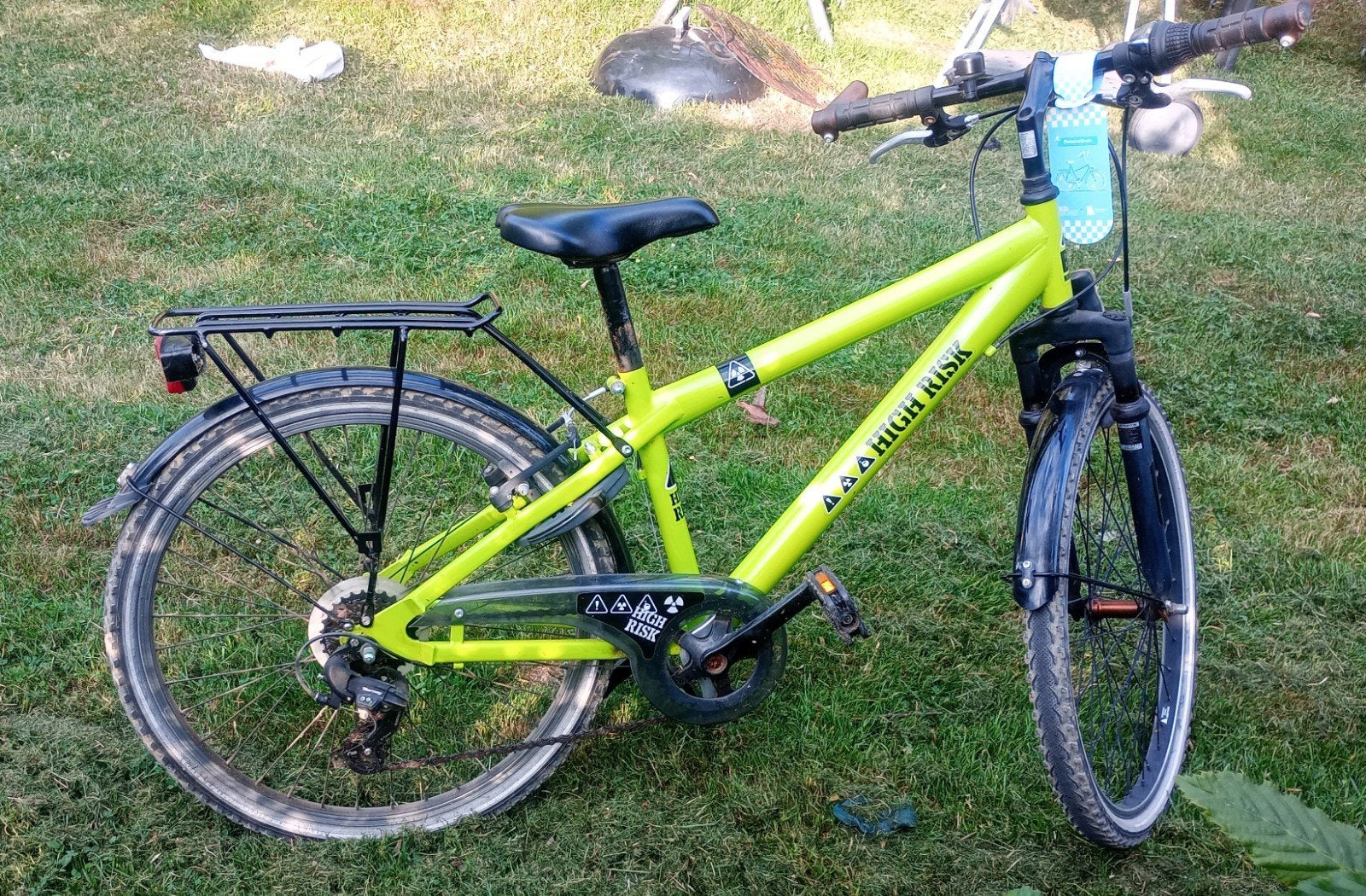 jongens fiets met  en stoer frame 22", Fietsen en Brommers, Fietsen | Driewielfietsen, Ophalen, Gebruikt, Velgrem, High risk