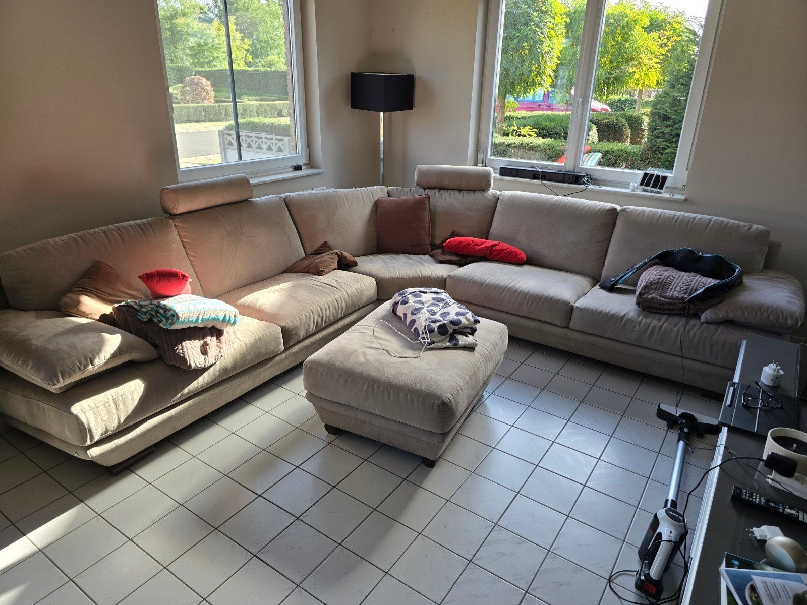 Hoeksalon Natuzzi (nieuwprijs 4000€), Enlèvement, Utilisé, Tissus, Modern