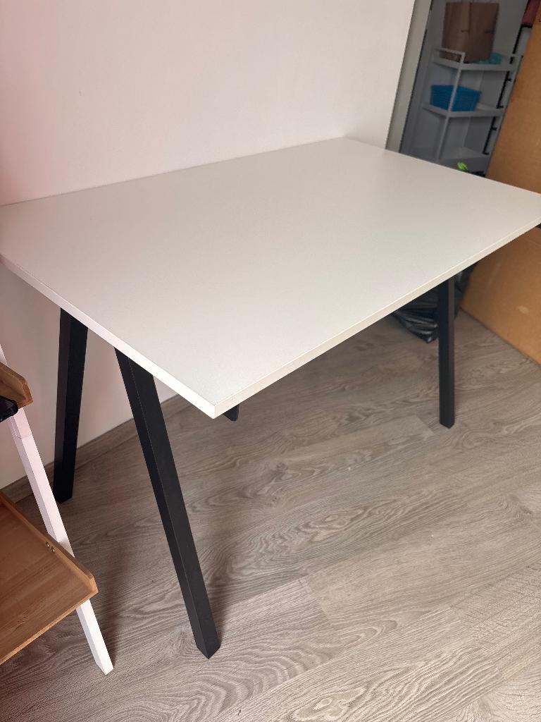 TROTTEN Bureau, wit/antraciet, 120x70 cm, Enlèvement, Comme neuf