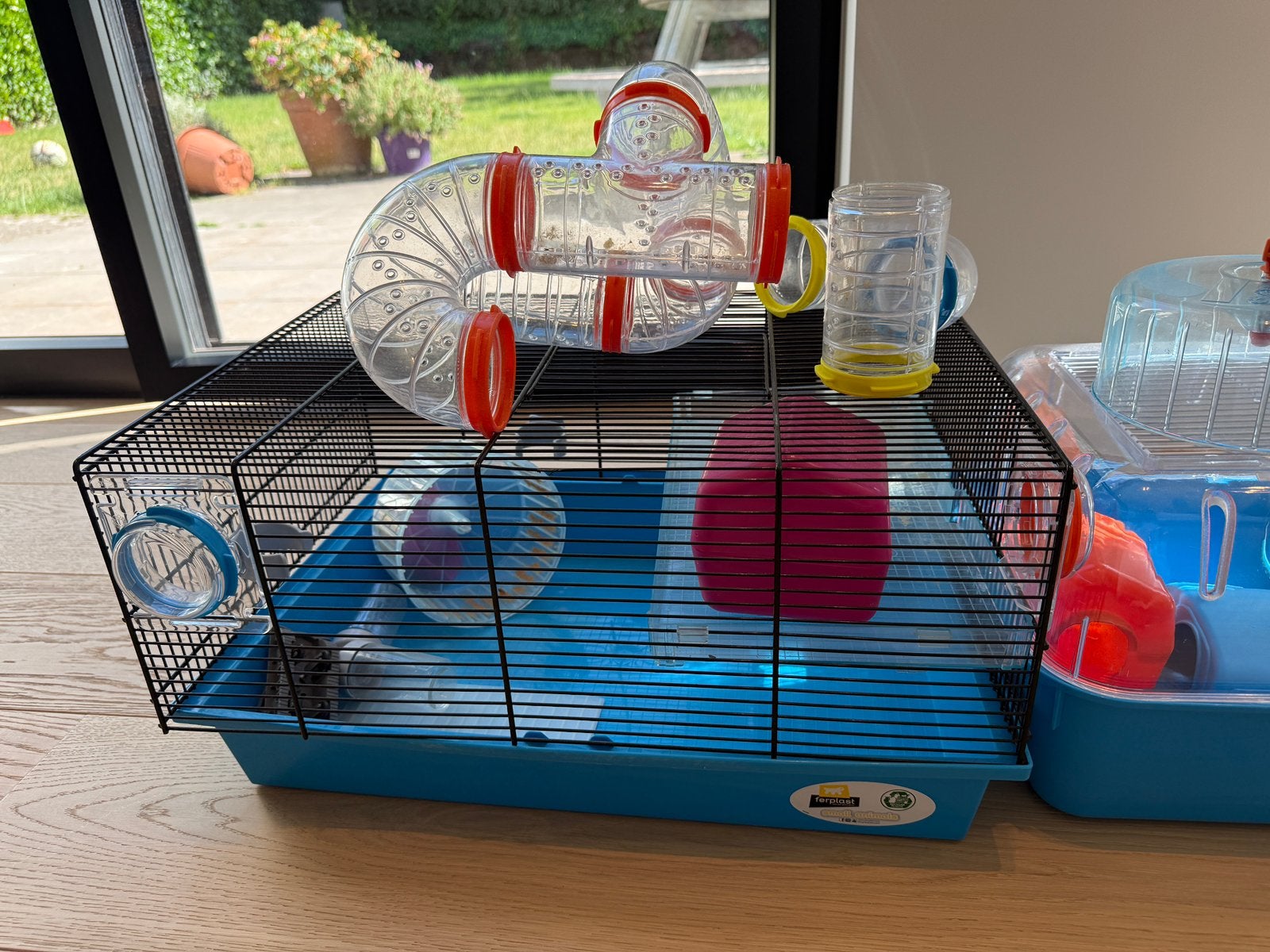 Grote hamsterkooi met tunnels en access, klaar voor gebruik, Dieren en Toebehoren, Ophalen, Zo goed als nieuw, Kooi, Hamster
