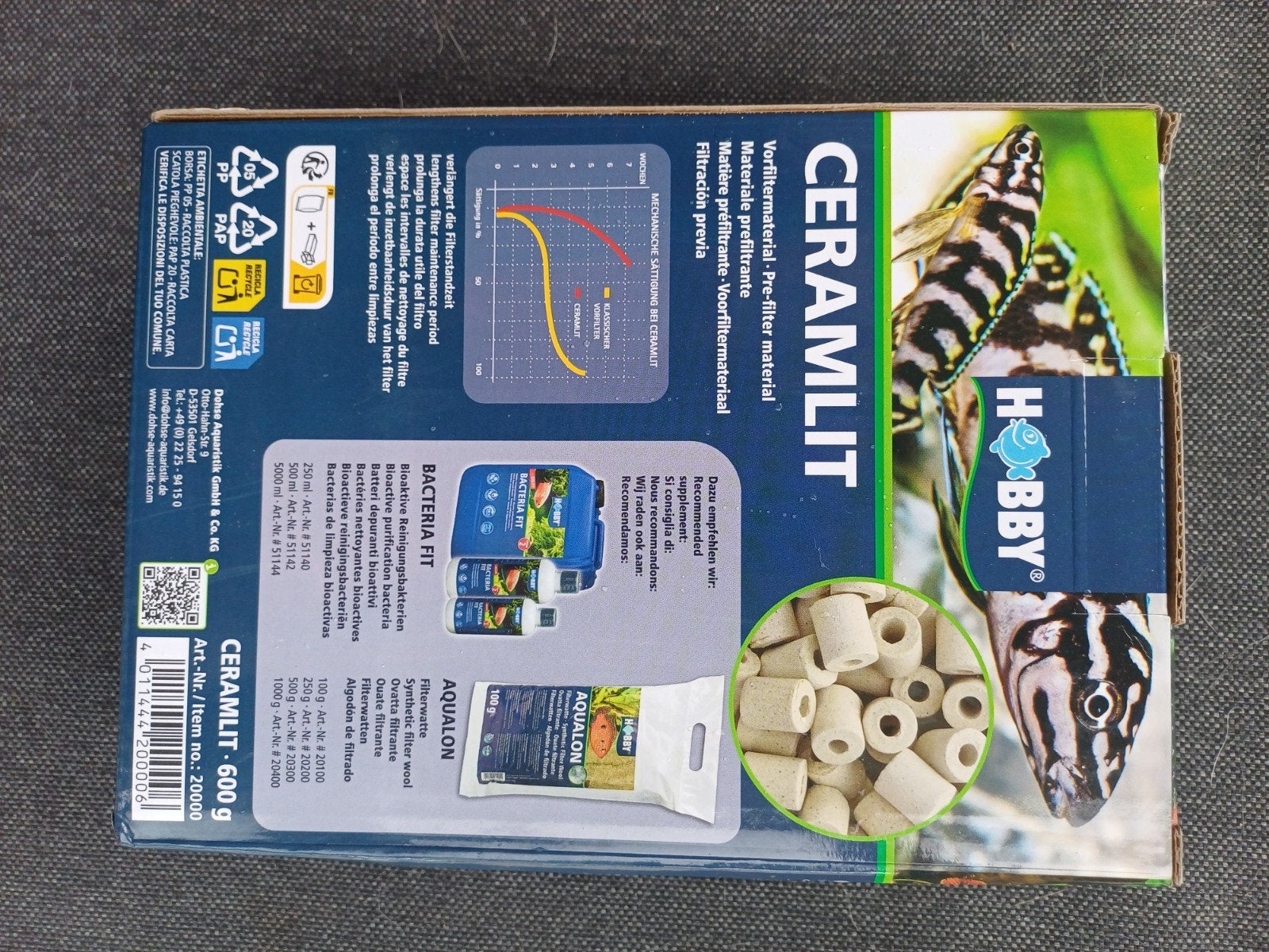 Voorfiltermateriaal voor vijver of aquarium, Ophalen