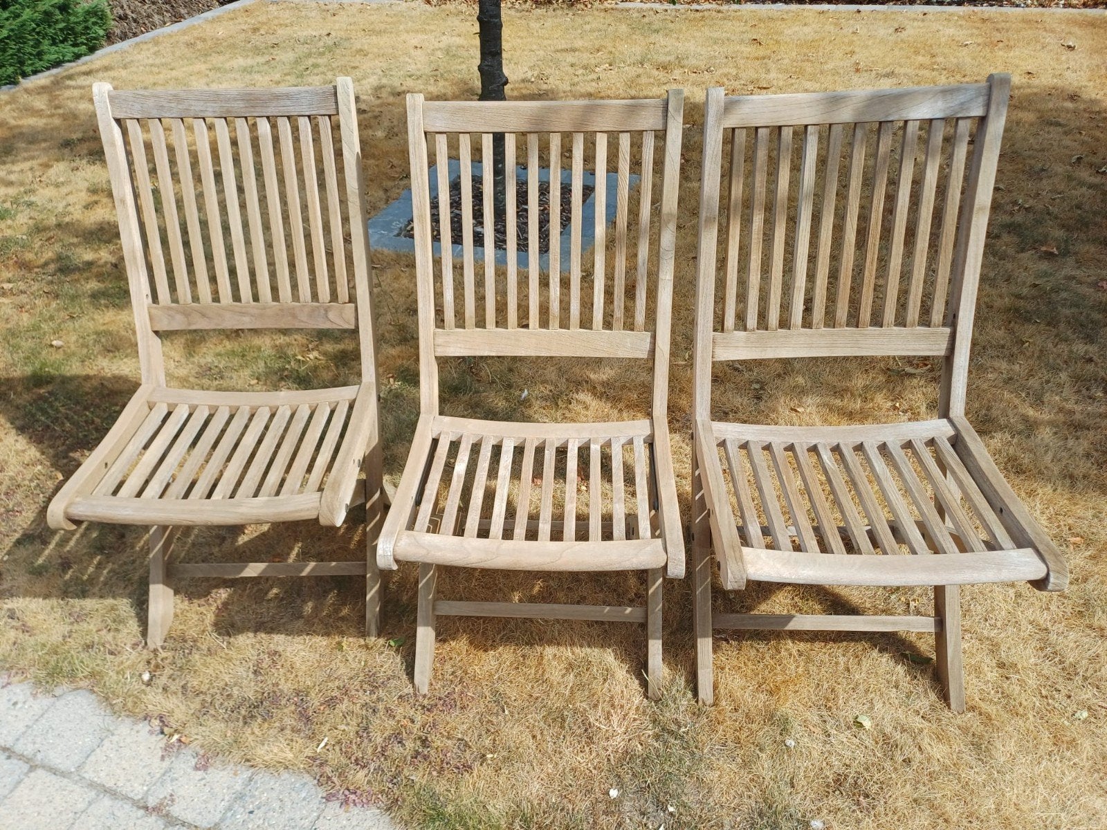 houten teak stoelen, Tuin en Terras, Ophalen