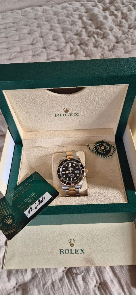 Rolex submariner date 2021 41mm, Handtassen en Accessoires, Horloges | Heren, Ophalen, Polshorloge, Zo goed als nieuw, Goud