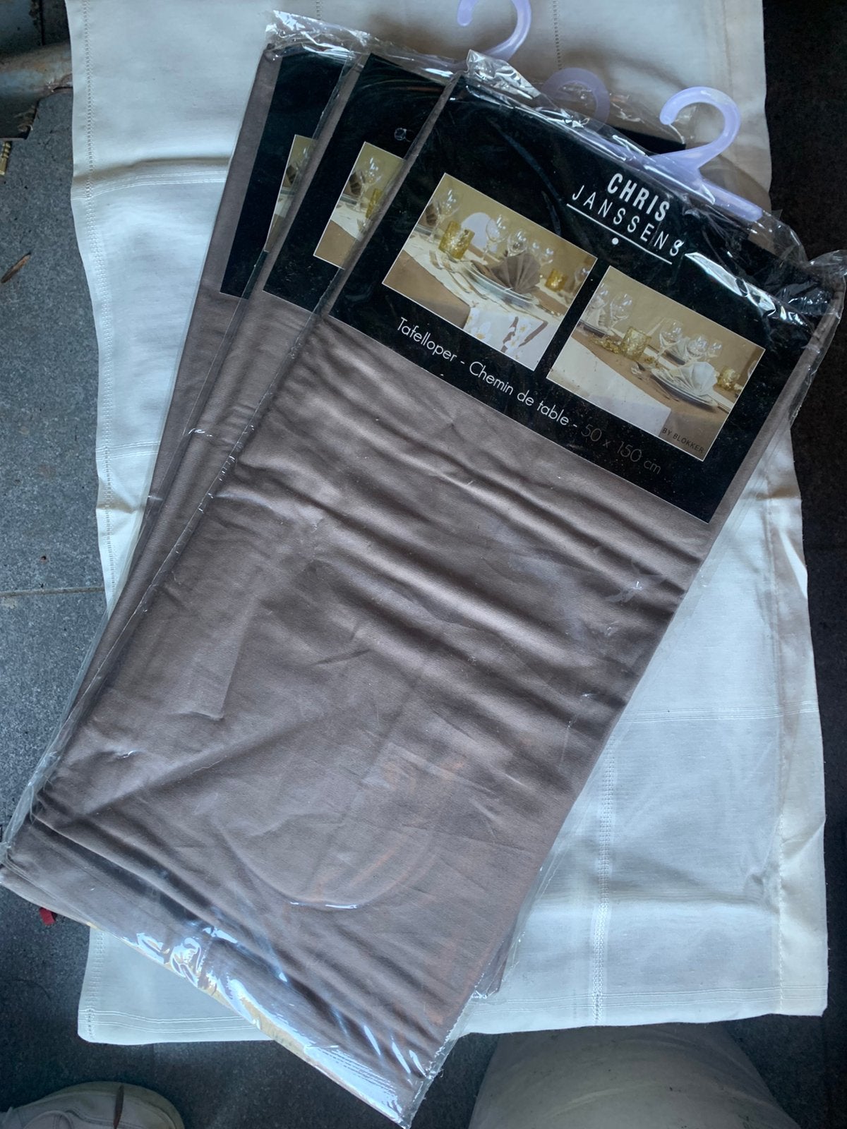 Set de 3 ‘chemin de table’ gris 50 x 150 cm, Maison & Meubles, Enlèvement, Comme neuf, Gris