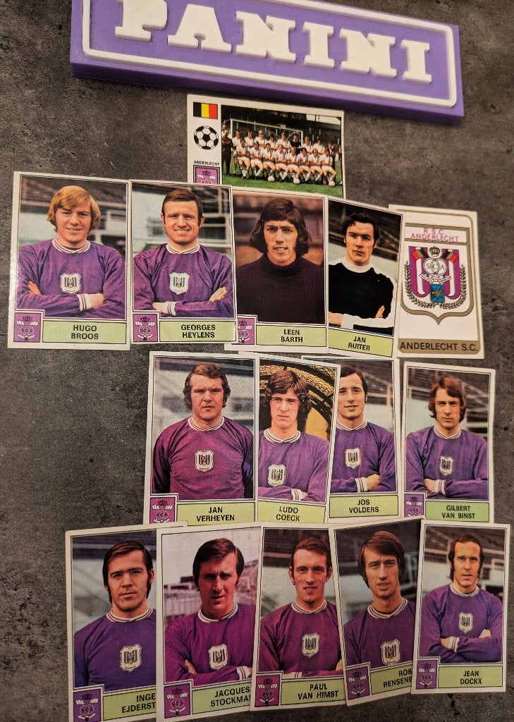 PANINI FOOTBALL 1972/73 ANDERLECHT 15X STICKERS 1972, Ophalen of Verzenden, Zo goed als nieuw