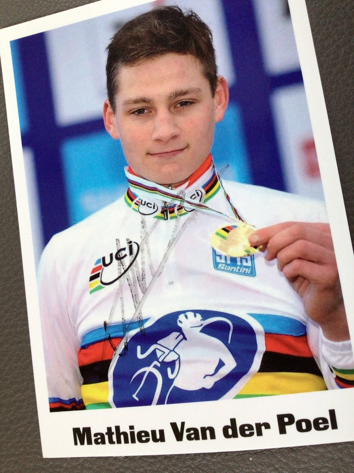 Wielerkaart wk mathieu van der poel signe, Ophalen of Verzenden, Zo goed als nieuw