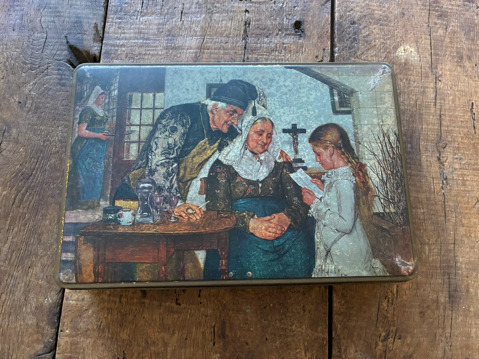 Ancienne boîte en métal, Enlèvement ou Envoi, Utilisé