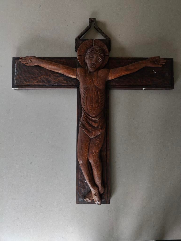 Kruisbeeld houtwerk, Antiek en Kunst, Ophalen