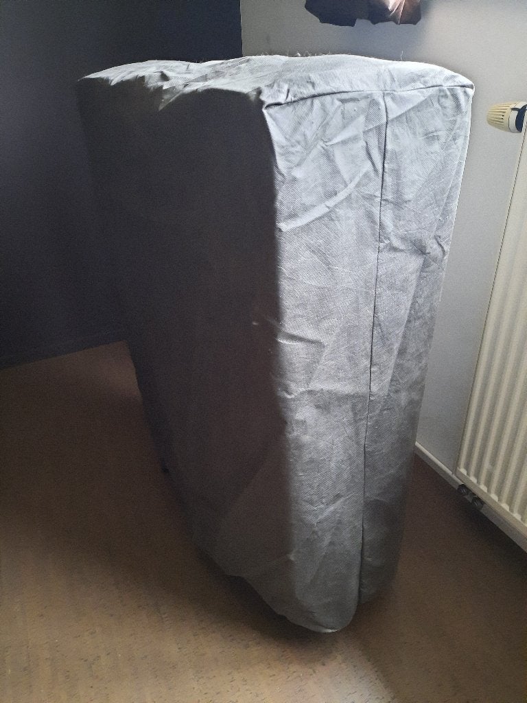 Opvouwbaar logeerbed met metalen frame en beschermhoes, Ophalen, Overige materialen, Eenpersoons, Bruin