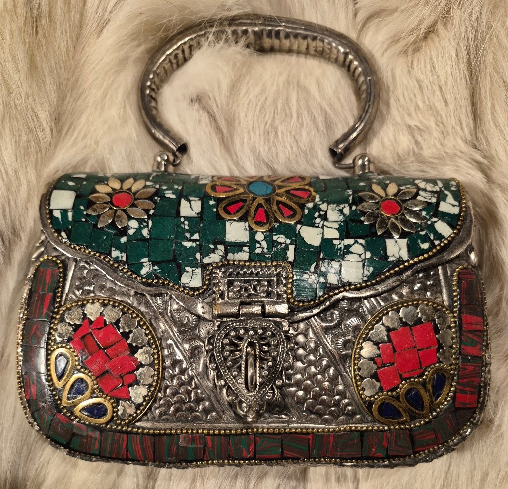 prachtige  mozaiek clutch tas, Handtassen en Accessoires, Ophalen of Verzenden, Zo goed als nieuw, Overige kleuren, Handtas