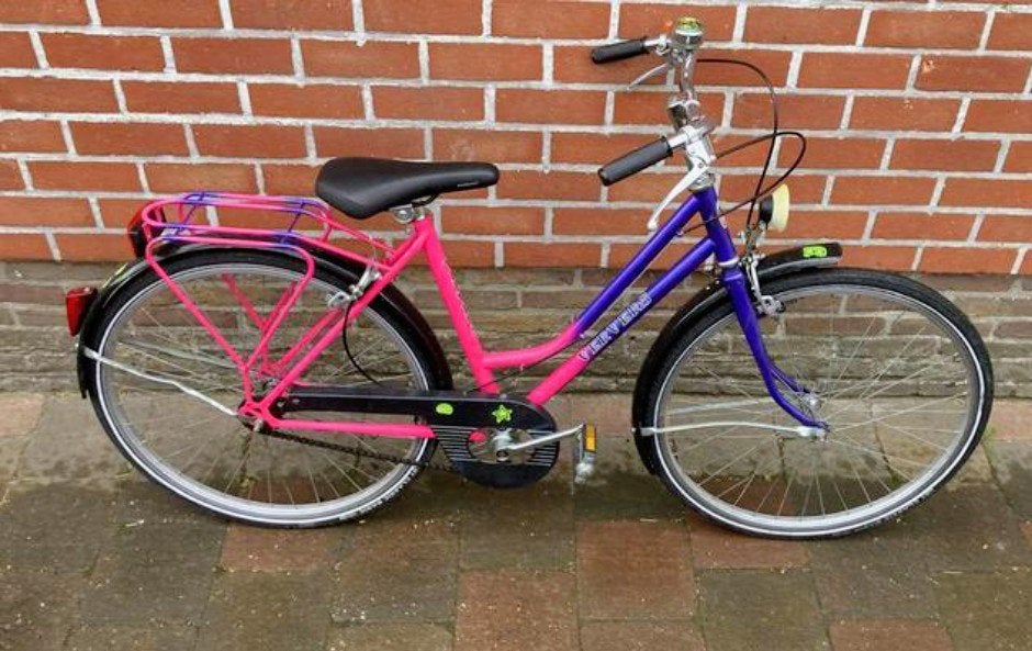 Roze-Paarse Ververs Kinderfiets 24 inch  (9 tot 12 jaar), 24 pouces, Frein à rétropédalage, Enlèvement, Utilisé