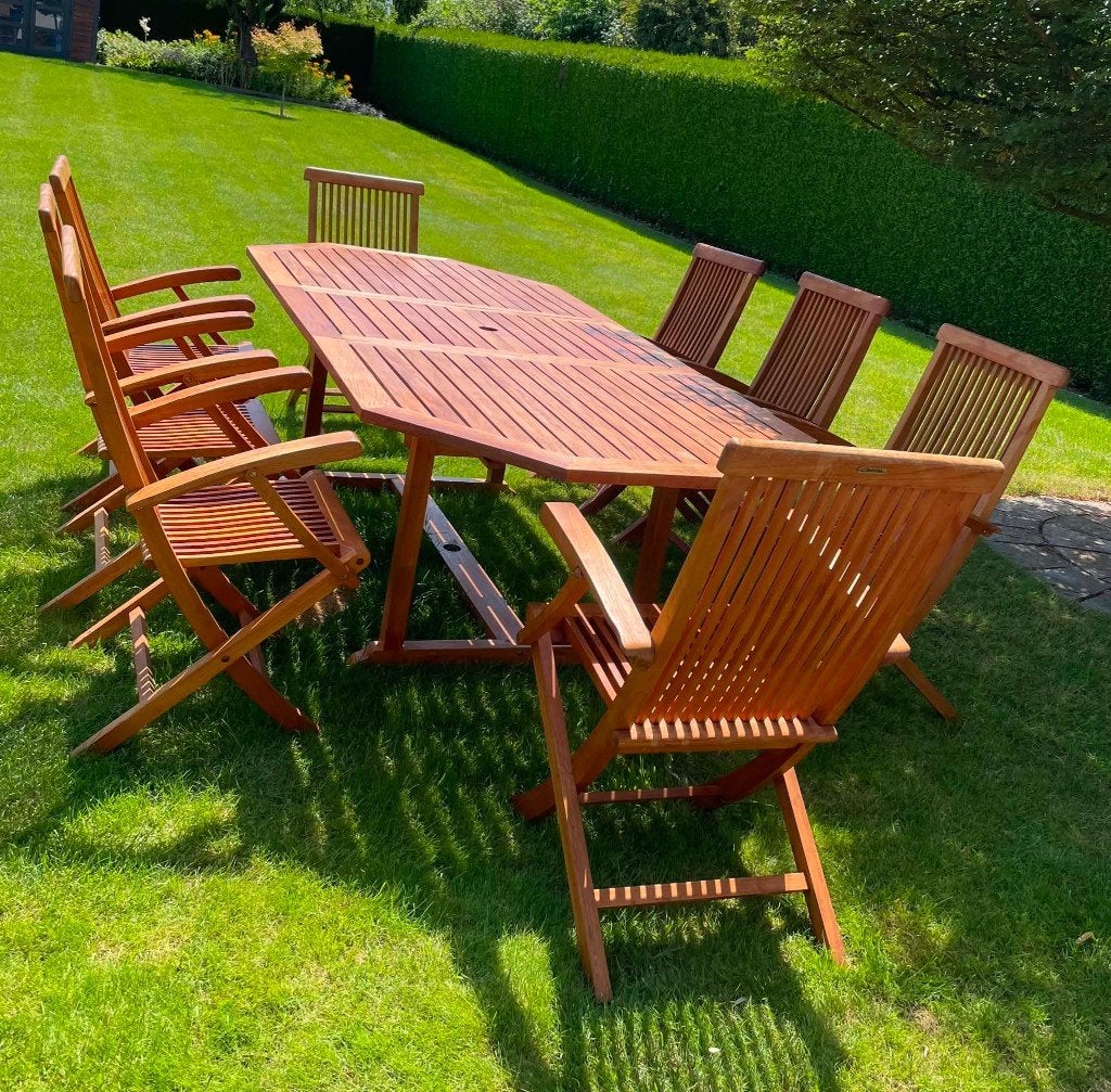 Teak tuinset, Ophalen, Zo goed als nieuw, Teakhout, Tuinset