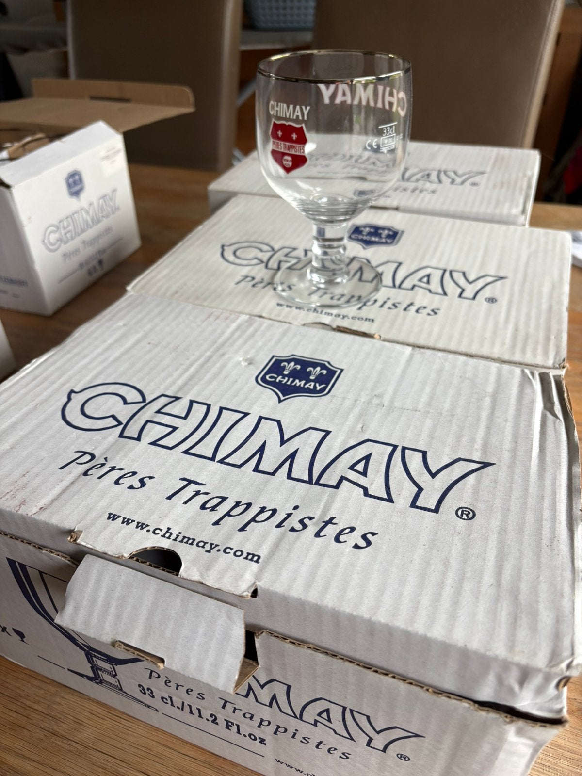 6 verres à Chimay rouge, Collections, Enlèvement, Comme neuf