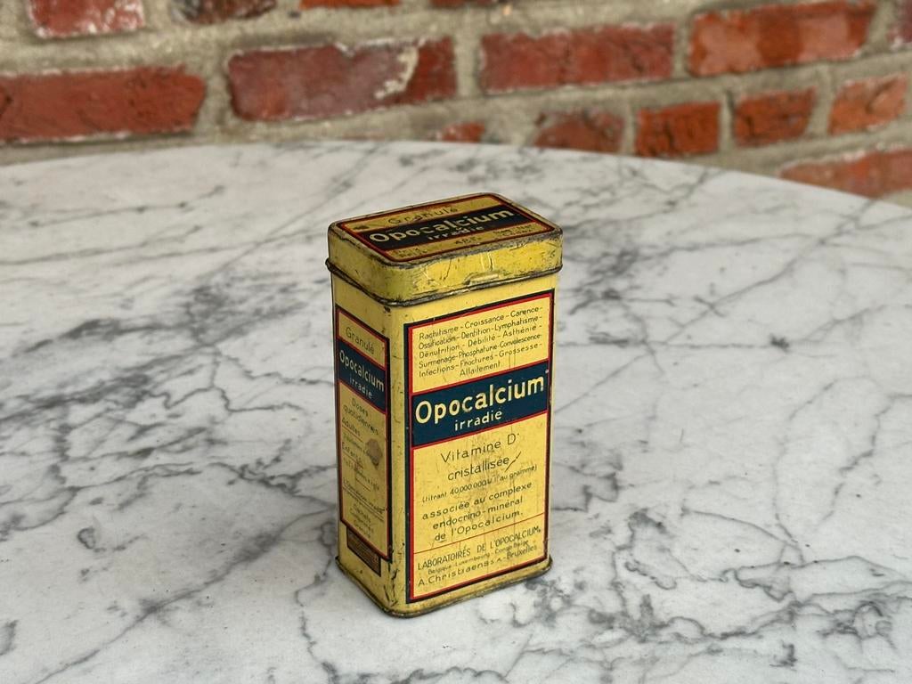 Vintage blik opacalcium vitamine D, Collections, Boîte en métal, Enlèvement