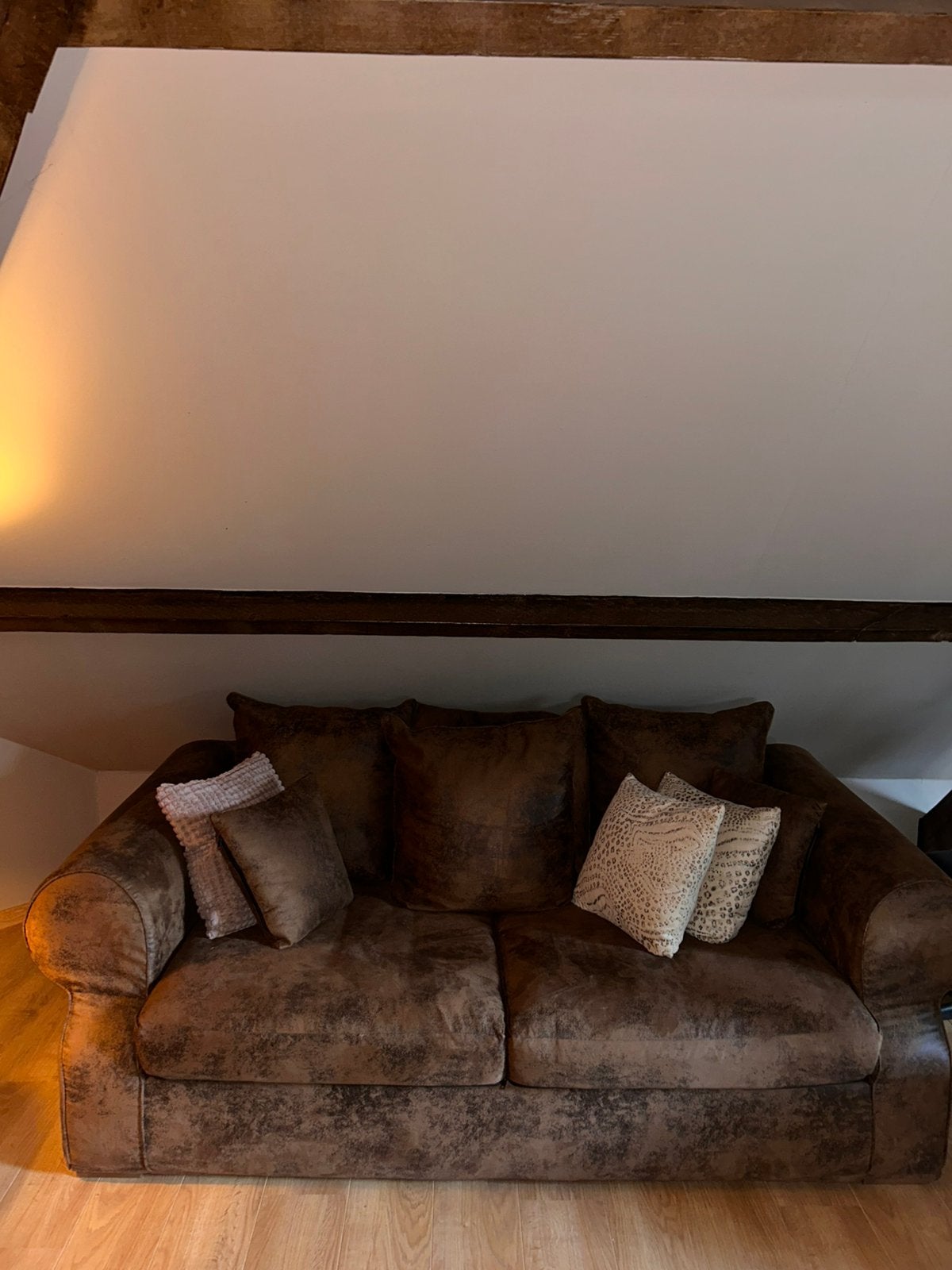 Luxe 2-zitsbank Vintage Lederlook – 221 cm , comfortabel, Antiek en Kunst, Ophalen