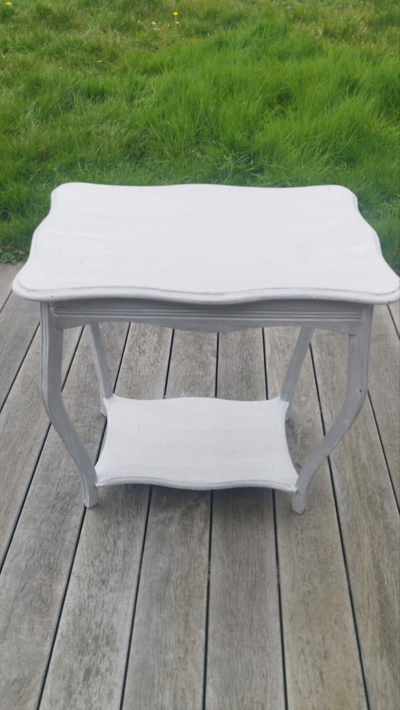 Sellette table d'appoint style Louis gris clair vintage, Maison & Meubles, Enlèvement, Bois