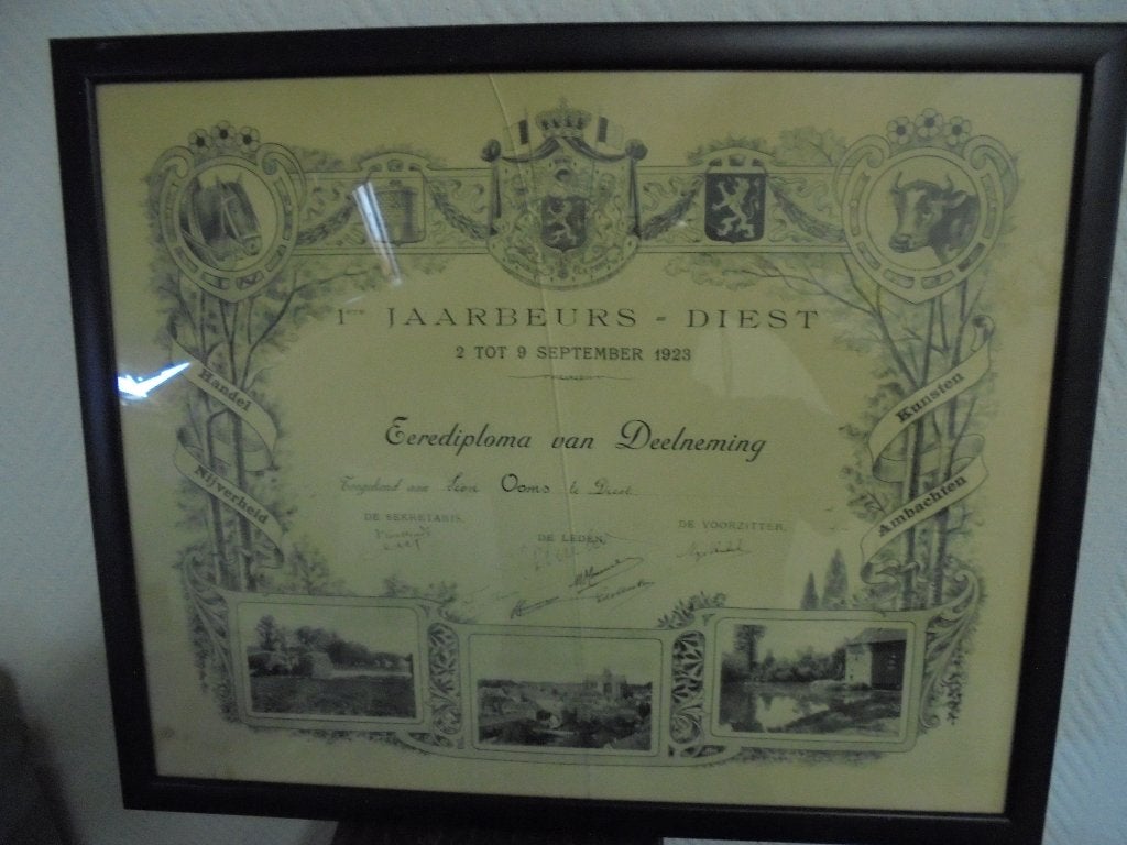 Diest - Erediploma eerste jaarbeurs 1923, Enlèvement