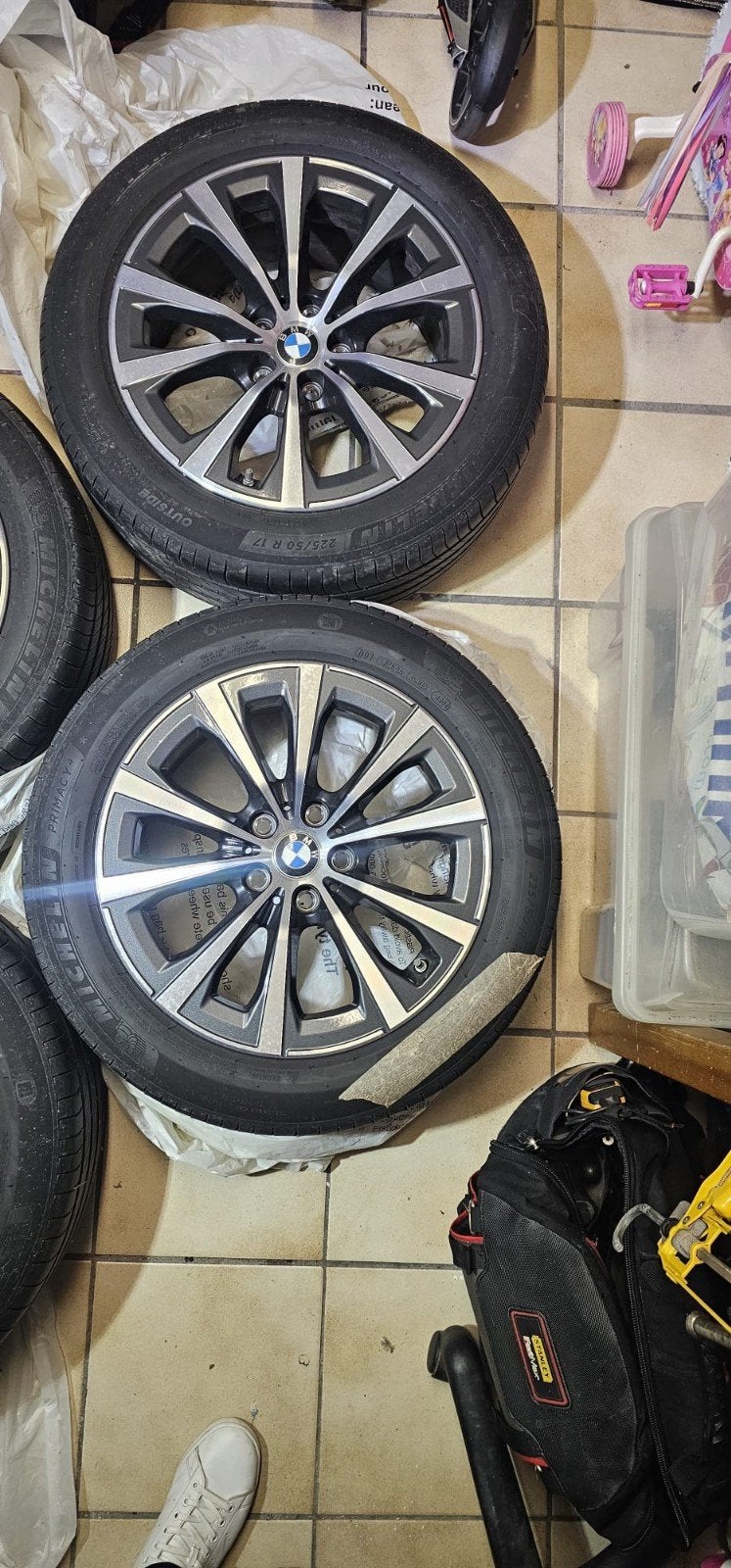 4 Roues / Jantes origine BMW 17" Style 775 + Pneus Michelin, Enlèvement, 17 pouces, Pneu(s)