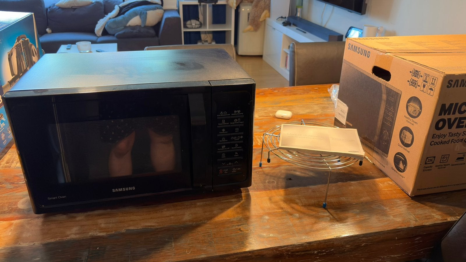 Smart Oven | Magnetron + Grill + Heteluchtoven, Elektronische apparatuur, Ophalen of Verzenden, Zo goed als nieuw, Grill, Draaiplateau