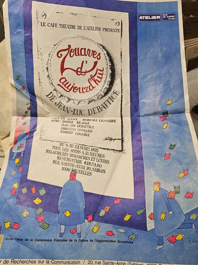 Oude affiche tentoonstelling Folon, Verzenden