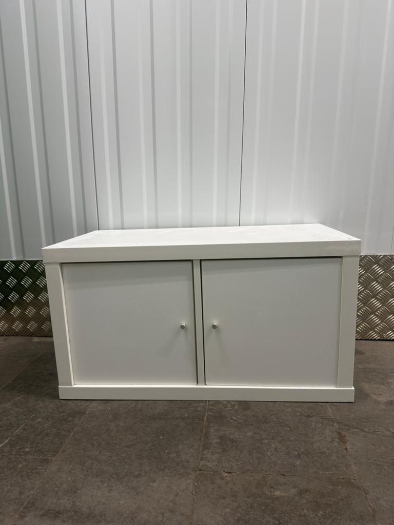 Ikea Kallax blanc 2 compartiments avec 2 blocs porte, Enlèvement, Comme neuf