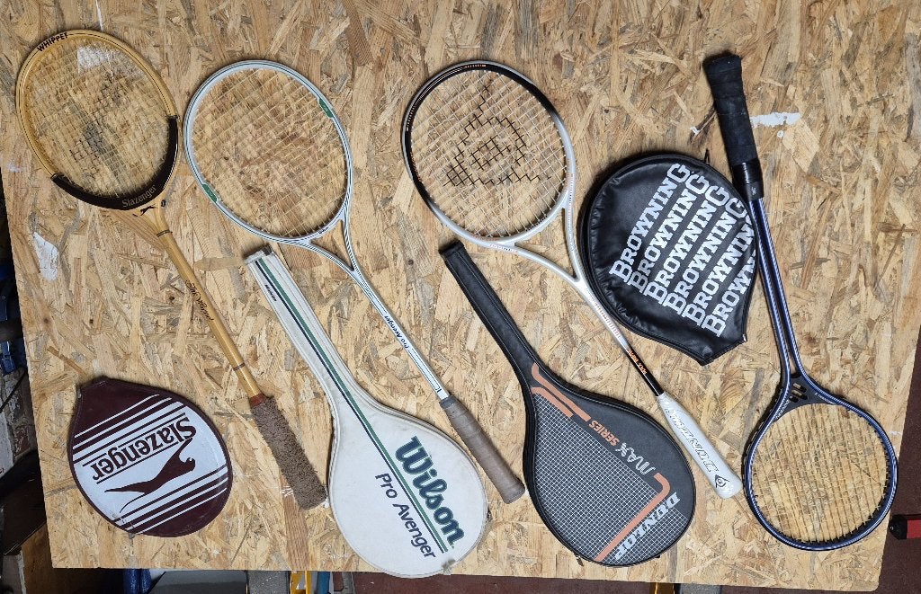 4 raquettes de squash, Enlèvement ou Envoi, Utilisé, Raquette, Avec housse