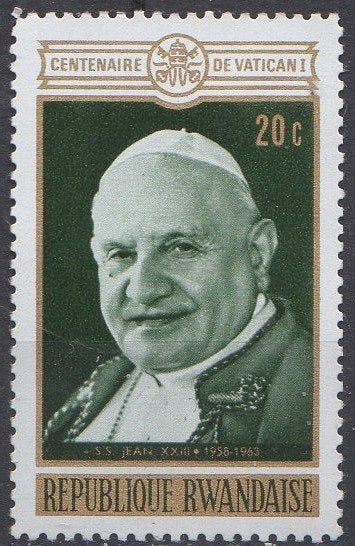 Rwanda - Paus Johannes XXIII (1958-1963) - 1970, Postzegels en Munten, Ophalen of Verzenden, Postfris
