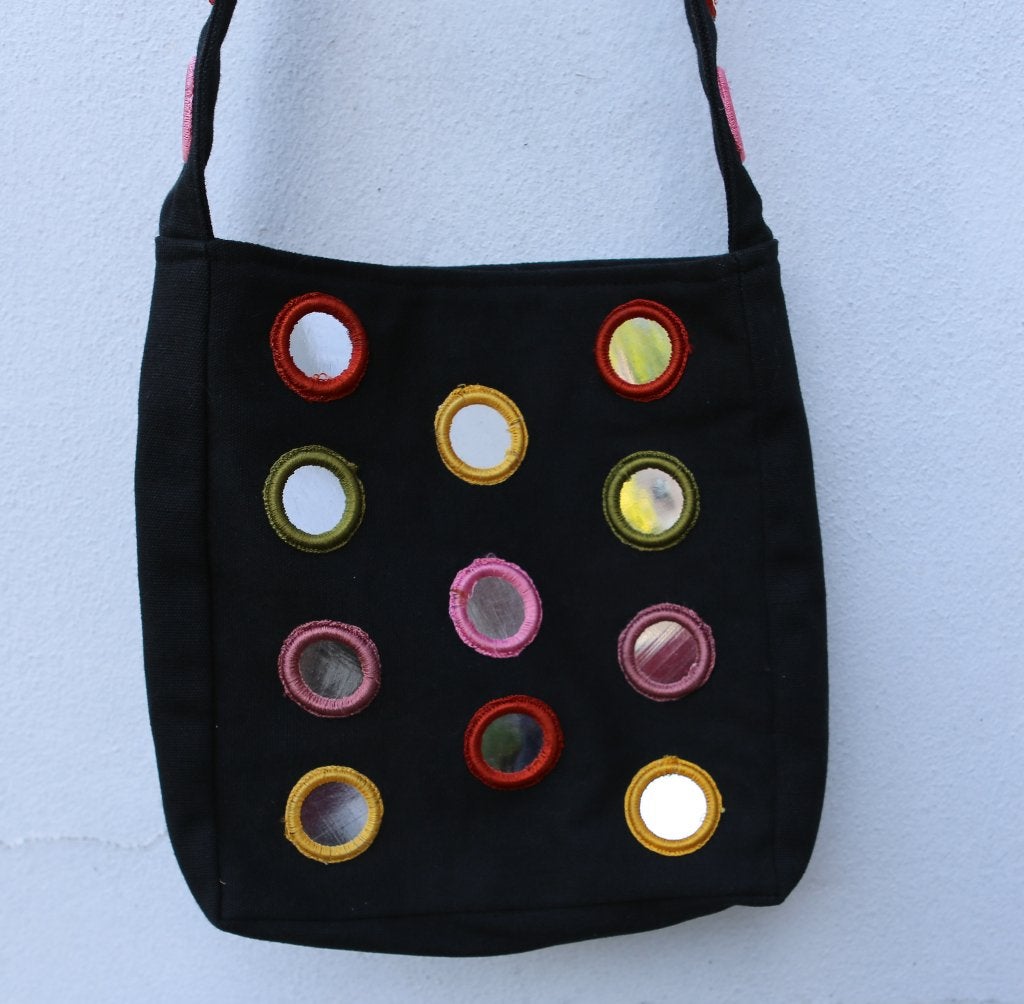 Joli sac original avec petits miroirs, Enlèvement ou Envoi, Comme neuf, Noir