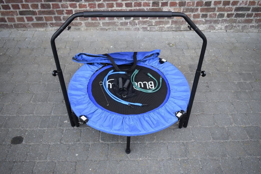 Mini / SwissJump / BodyBounce Trampoline Bluefiniti, Sport en Fitness, Fitnessapparatuur, Ophalen, Gebruikt, Overige typen, Aluminium