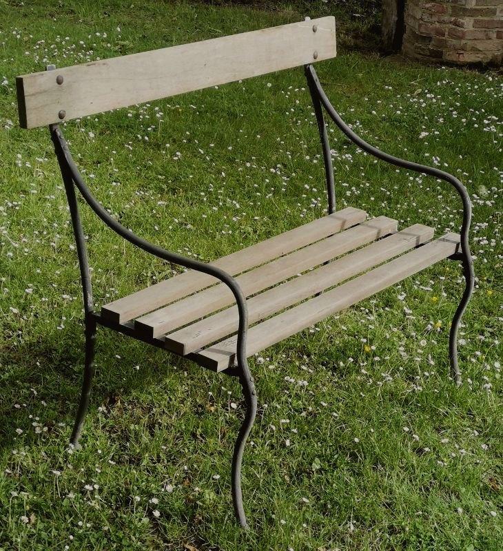 Geklonken lattenbank, Tuin en Terras, Tuinbanken, Ophalen, Teakhout