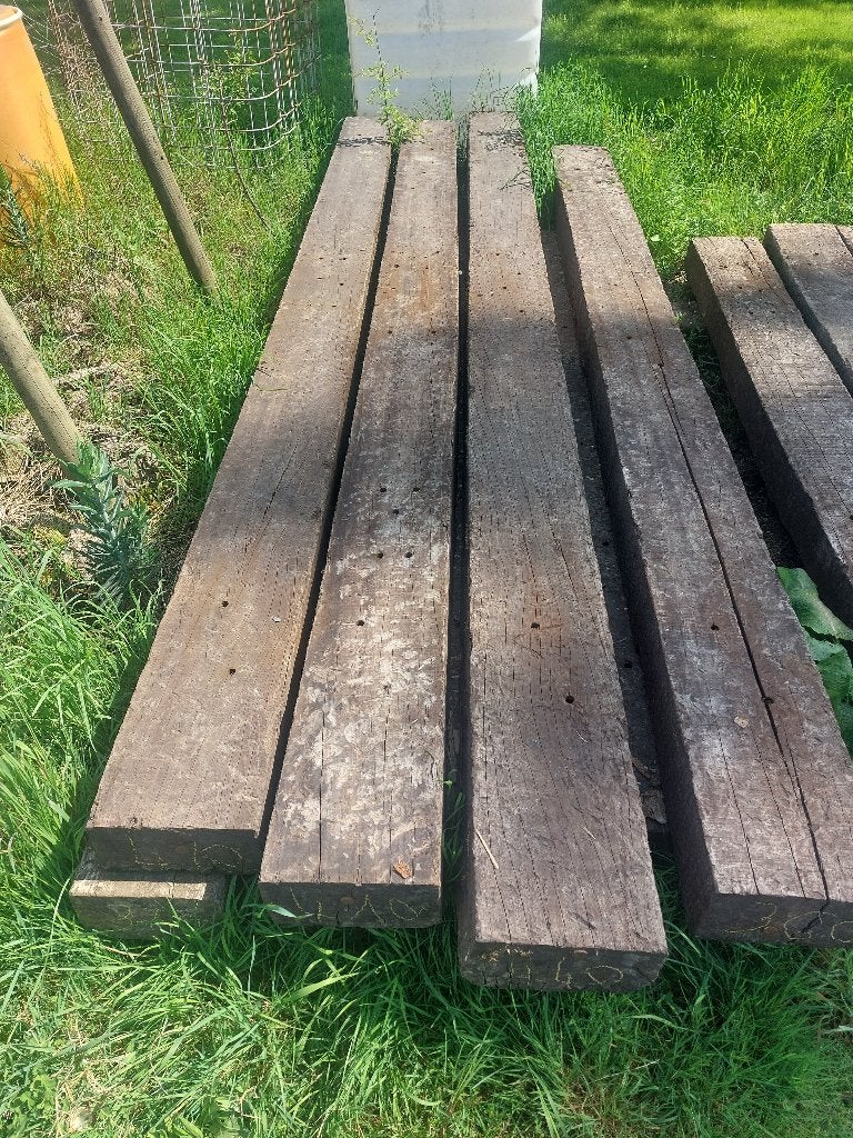 bille de chemin fer, Jardin & Terrasse, Bois dur, Enlèvement, Utilisé, 250 cm ou plus