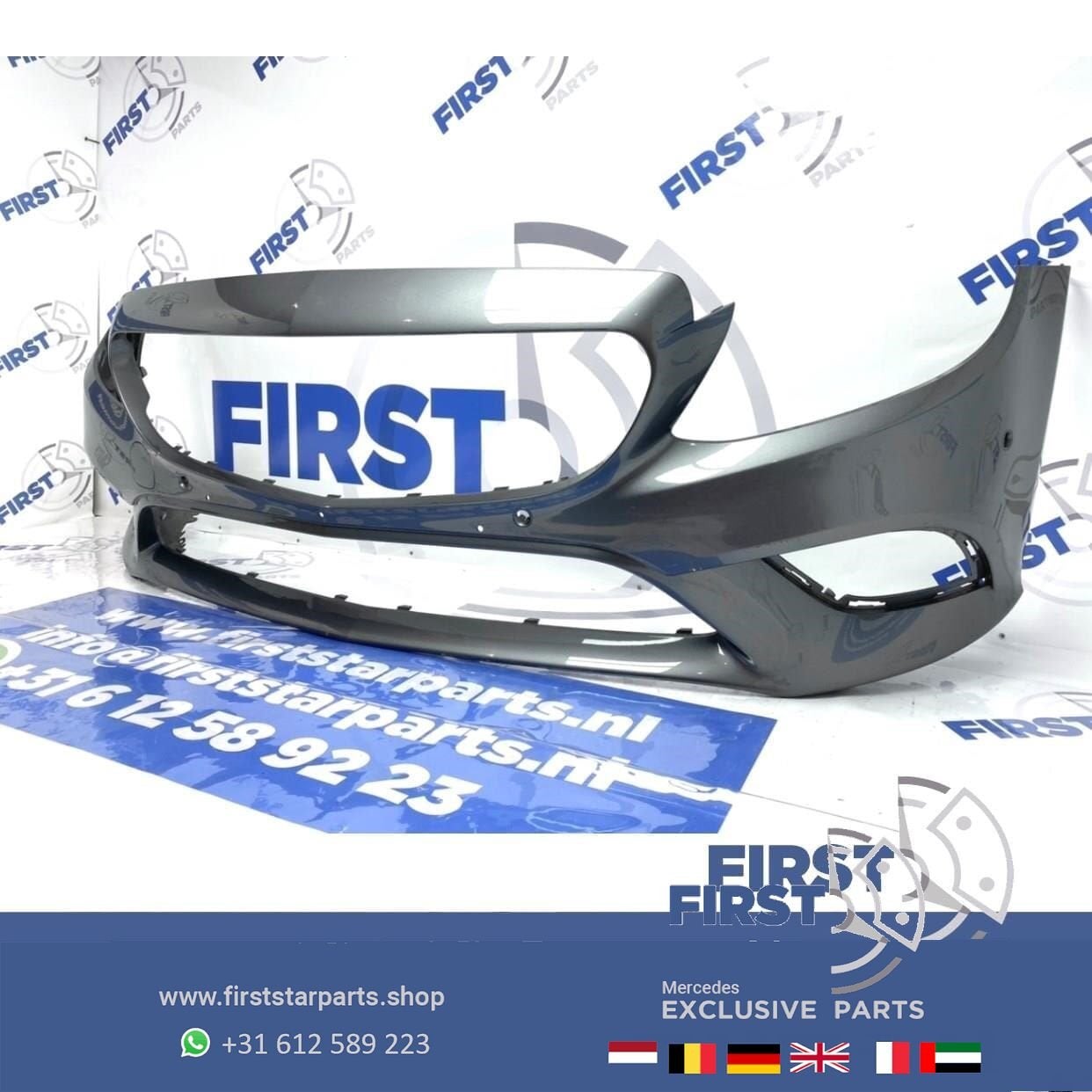 W205 C205 FACELIFT VOORBUMPER GRIJS Mercedes C Klasse bumper, Utilisé, -, Avant, -