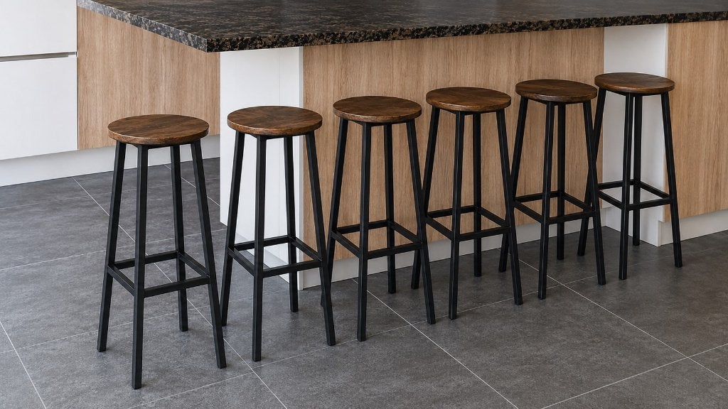 Tabouret de bar, neuf, hauteur d'assise 74 cm, Neuf, Avec repose-pieds, Enlèvement, Bois