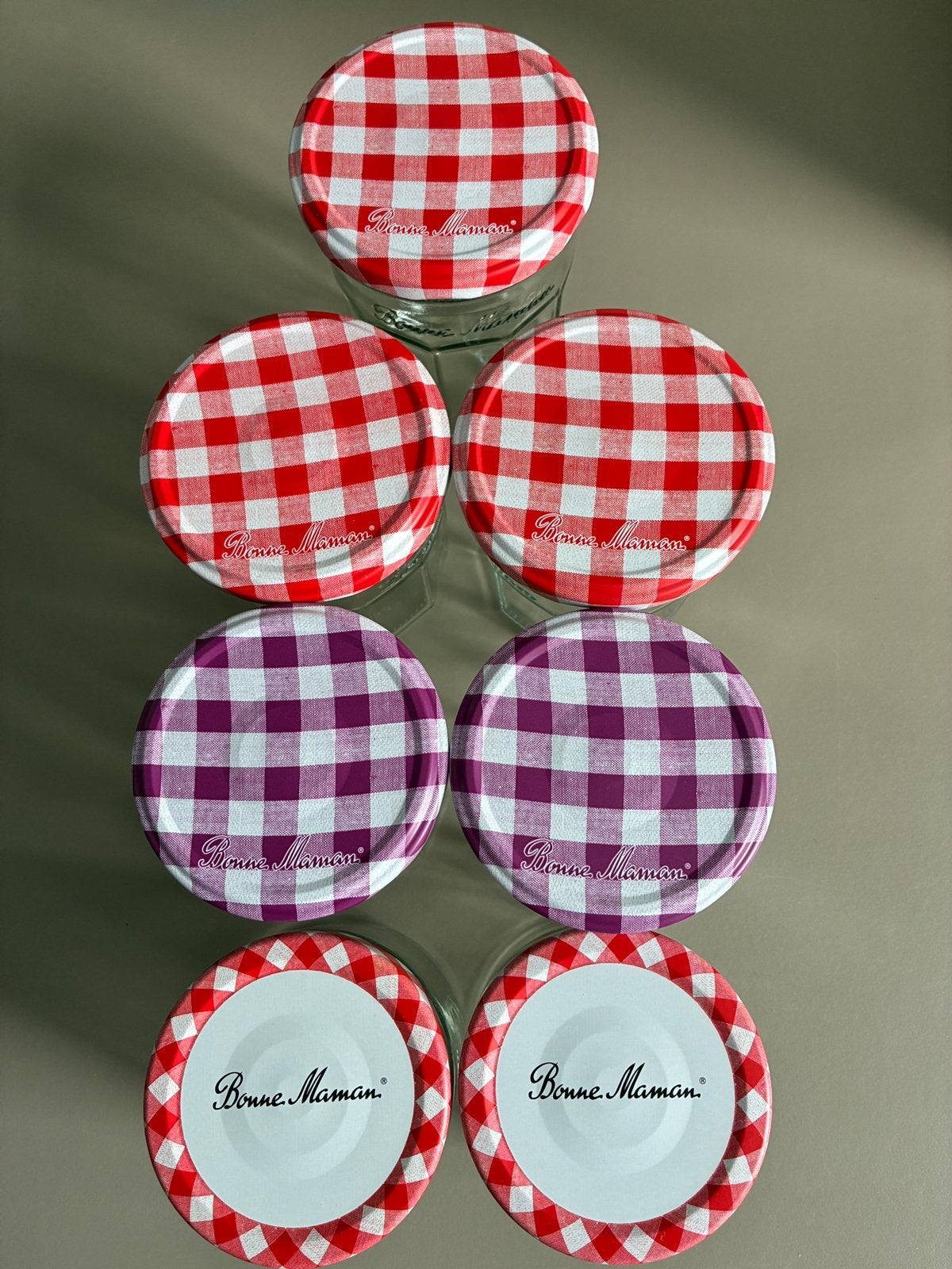 7 pots à confiture Bonne Maman, Verre, Enlèvement ou Envoi, Autres marques, Pot de stockage