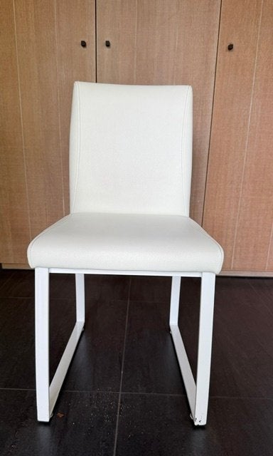 6 witte eetkamerstoelen, Ophalen, Gebruikt, Wit, Modern