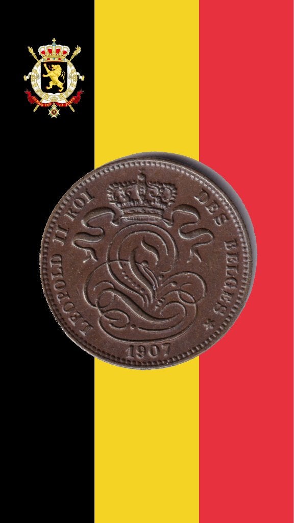 VARIANTE : 1 cent 1907 FR (9 sur 8) - Léopold II, Envoi, Monnaie en vrac