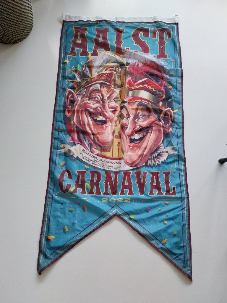 Vlag Carnaval Aalst 2022 Kamiel Sergant Oilsjt, Ophalen of Verzenden, Zo goed als nieuw