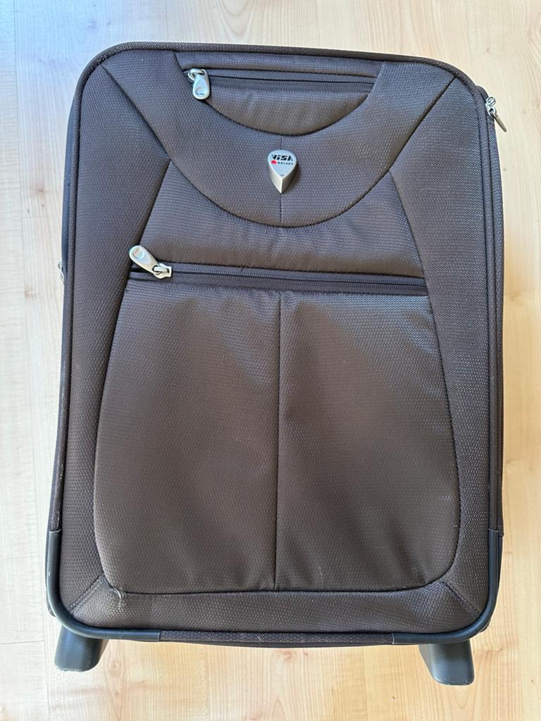 Handbagage koffer klein bruin, Ophalen, Gebruikt, Overige materialen, Wieltjes