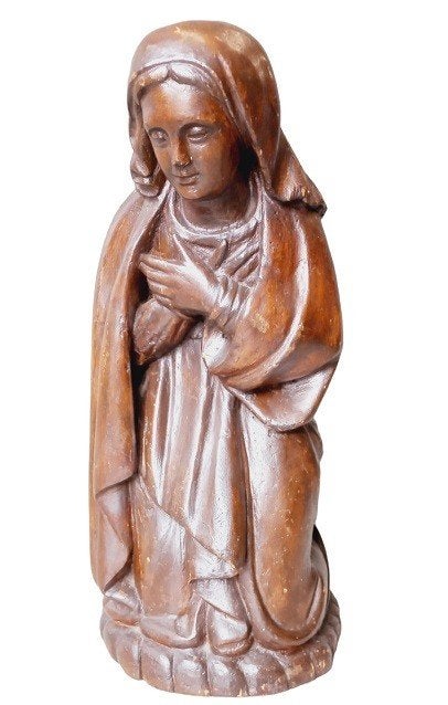 houten Maria beeld, Antiek en Kunst, Kunst | Beelden en Houtsnijwerken, Ophalen of Verzenden, 20 - 50 cm, Beeld, Hout