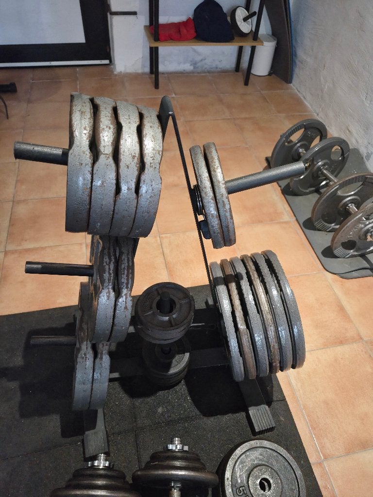 Gewichtschijven 50mm en 30mm gietijzeren €1,50/kg, Sport en Fitness, Fitnessmaterialen, Ophalen, Zo goed als nieuw, Halterschijven