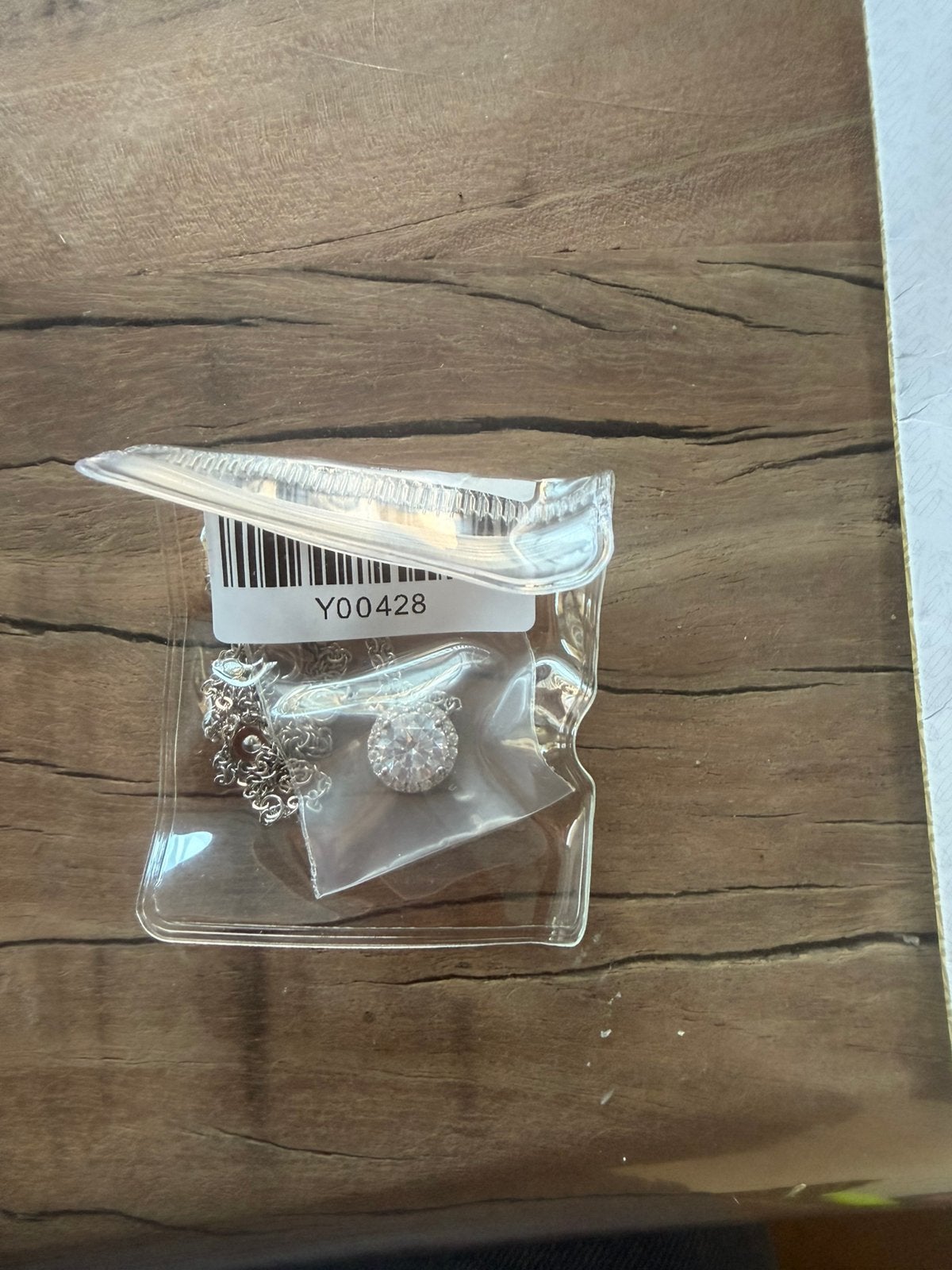 Gra moissanite ketting met hanger, Verzenden, Zo goed als nieuw