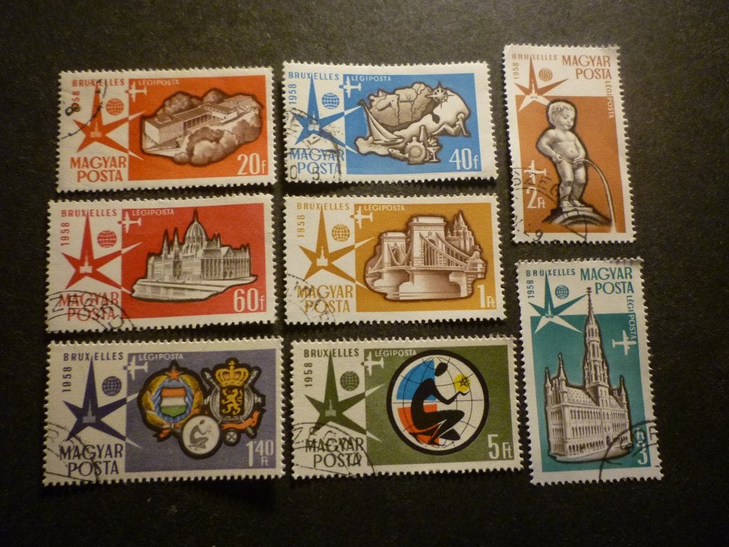 Hongarije/Hongrie 1958 Mi 1519A/1526A(o) Gestempeld/Oblitéré, Verzenden