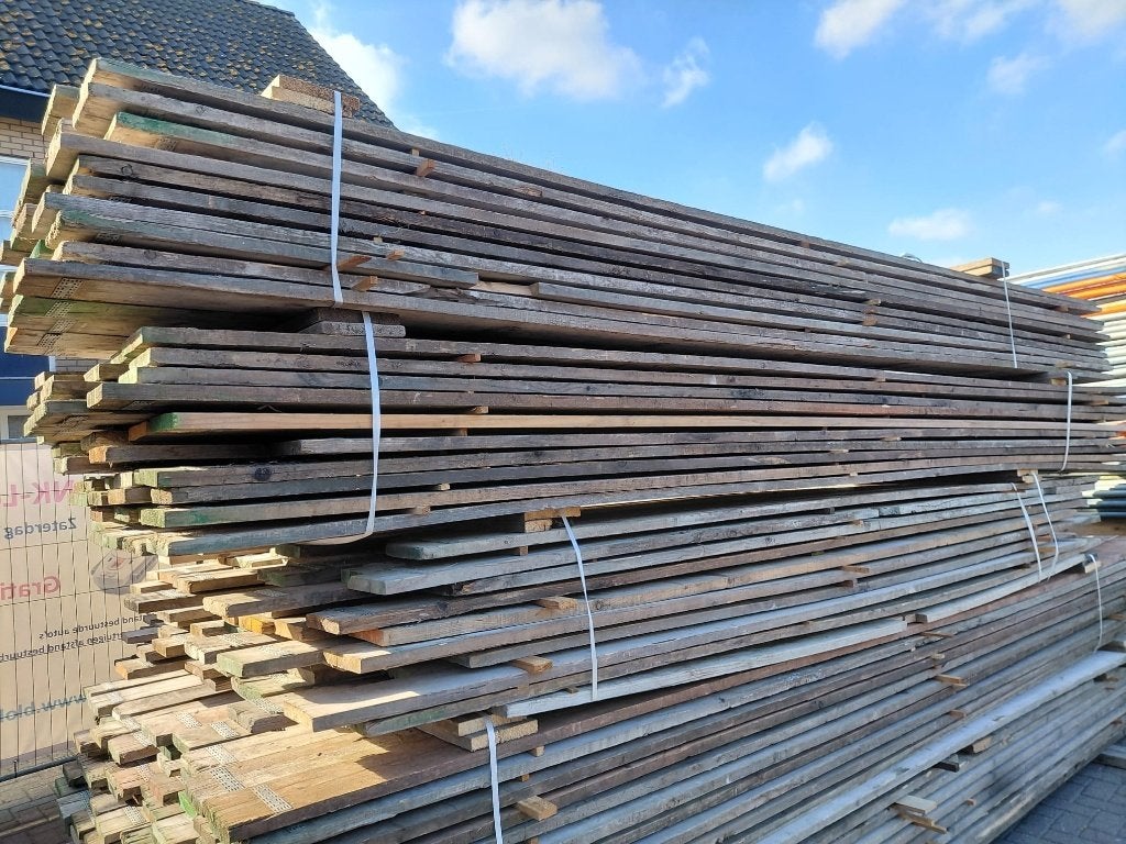 Grote voorraad gebruikt steigerhout, steigerplanken, Bricolage & Construction, Enlèvement, Utilisé, Bois d'échafaudage