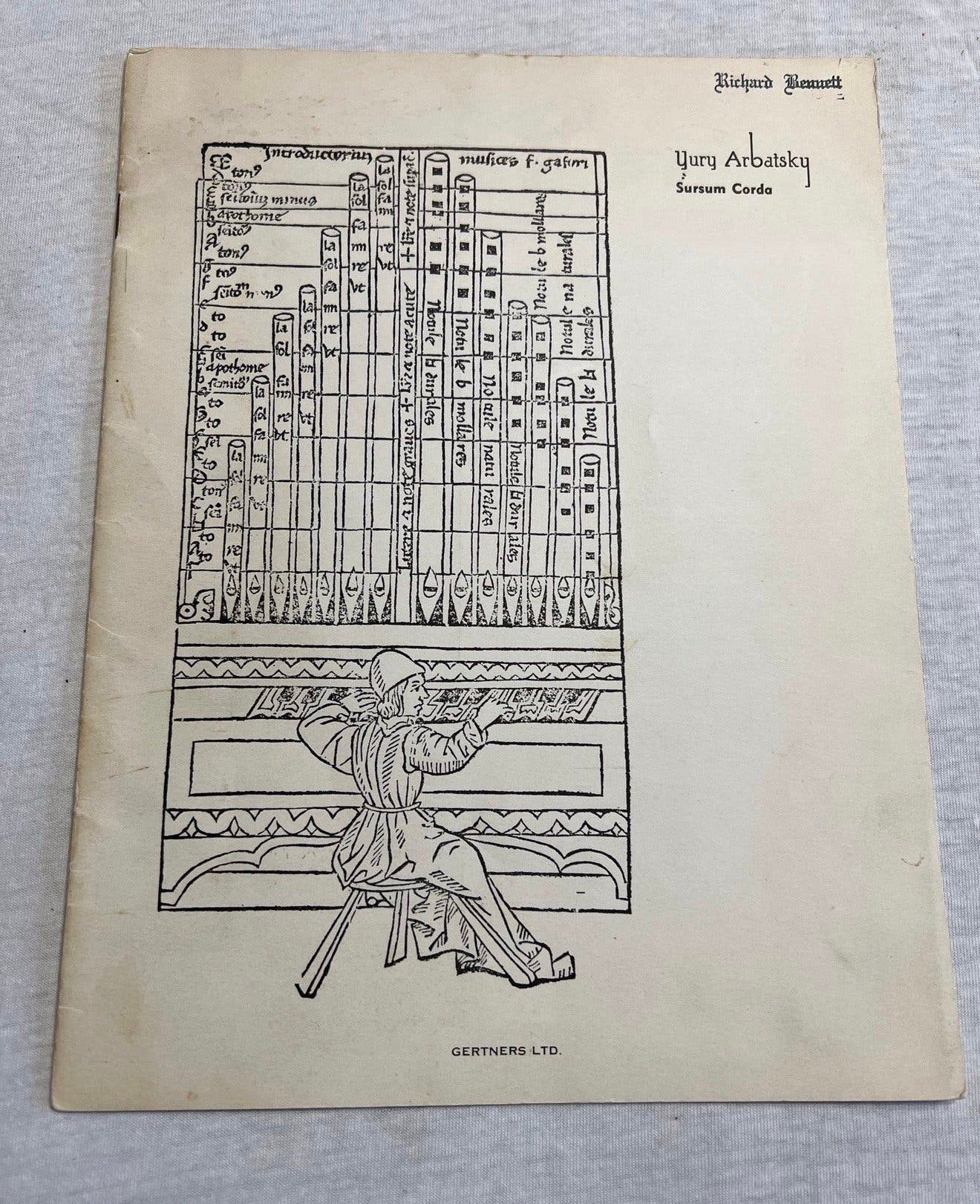 Carnet Sursum Corda Yury Arbatsky Pour orgue à tuyaux 1955, Enlèvement ou Envoi, Comme neuf